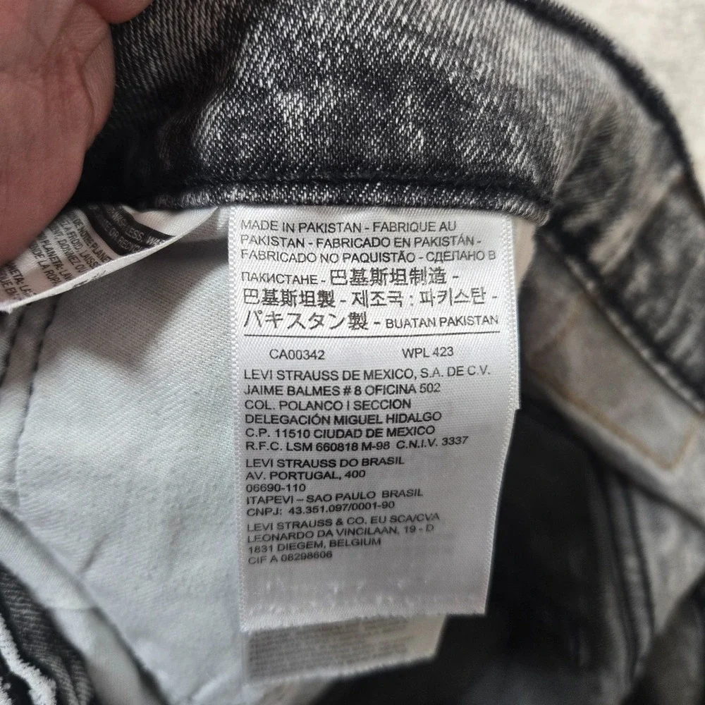 Levi's 569 Jeans Mens 32x30 Gray Acid Wash Relaxed Straight stretch denim